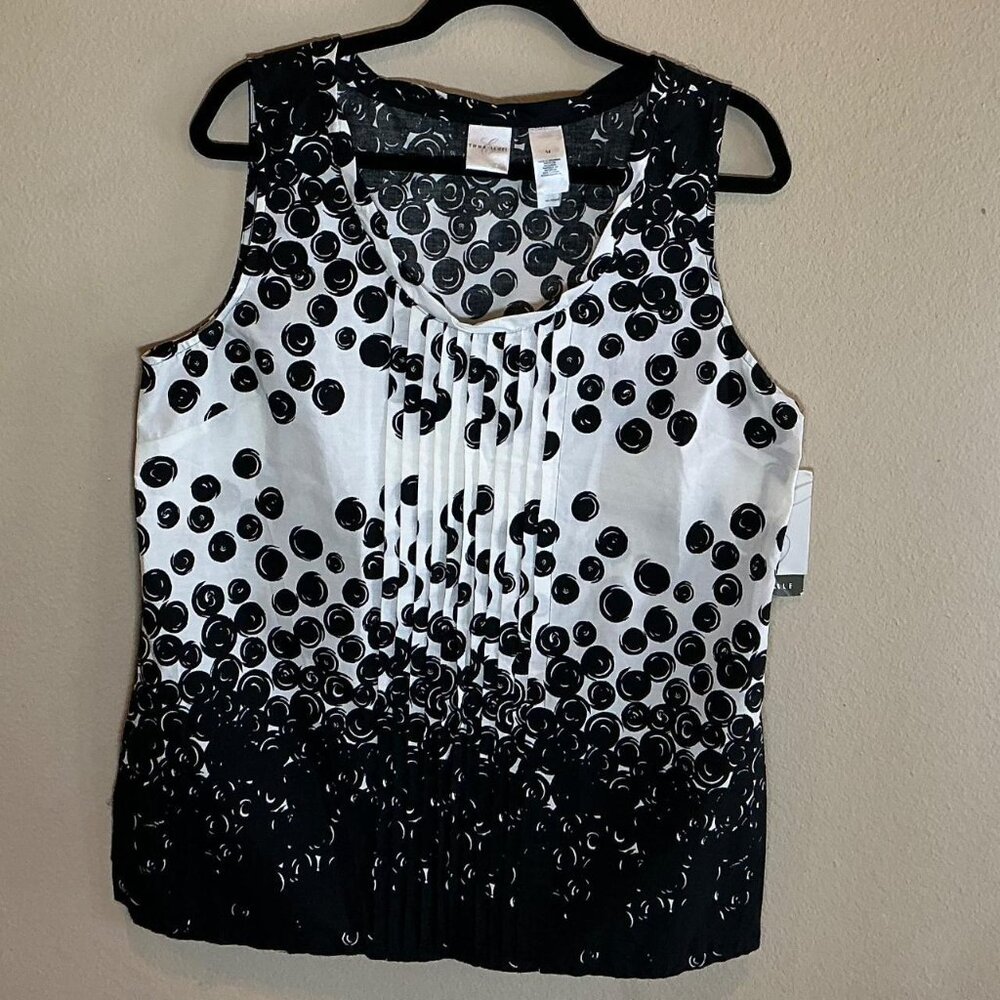 Emma James Women's Black and White Blouse, Size 14 (NWT)